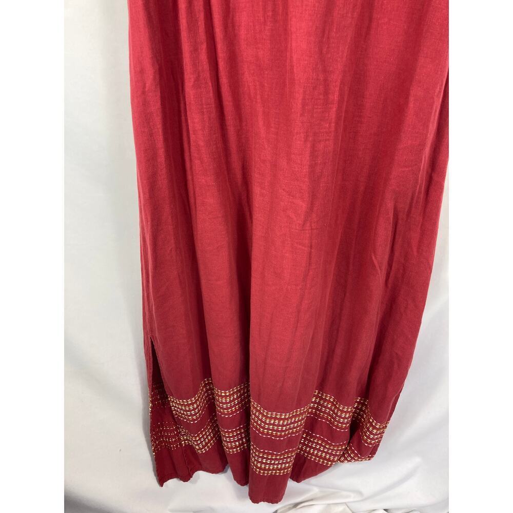 Coldwater Creek Linen Blend Embroidered Detail Maxi Dress Pink XL - Picture 4 of 5